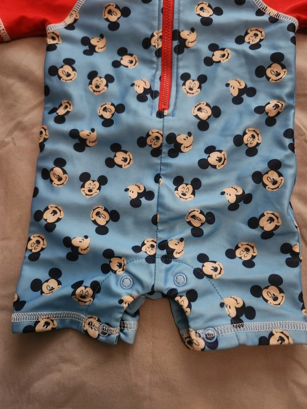 Mickey Swim Suit with Red Sleeves